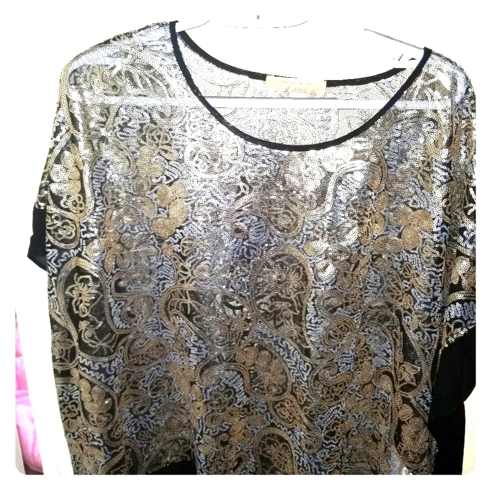 ELLEN TRACY SEQUIN TOP